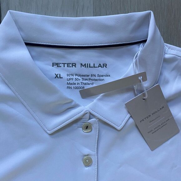 Peter Millar Perfect Fit Performance Polo White XL Nwt in packaging - Picture 9 of 10